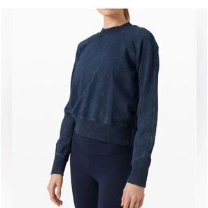 SOLD LULULEMON Ready to Roll Crew *Dye Acid Rubber Dye True Navy